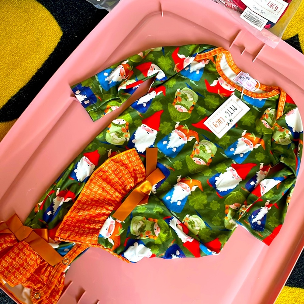 Pete + Lucy Gnome Girls Romper